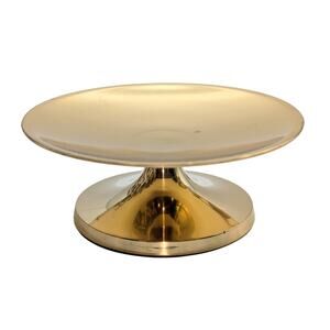 Vintage 80s Brass Pillar Candle Holder